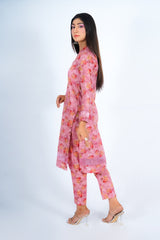 Hasati Pink Suit with Organza