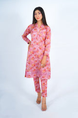 Hasati Pink Suit with Organza