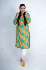 Hasati kurti with Mustard and Green Colors